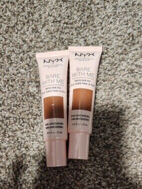 NYX Professional Makeup Set Of 2 Tinted Skin Veil Foundation Deep Mocha NWT